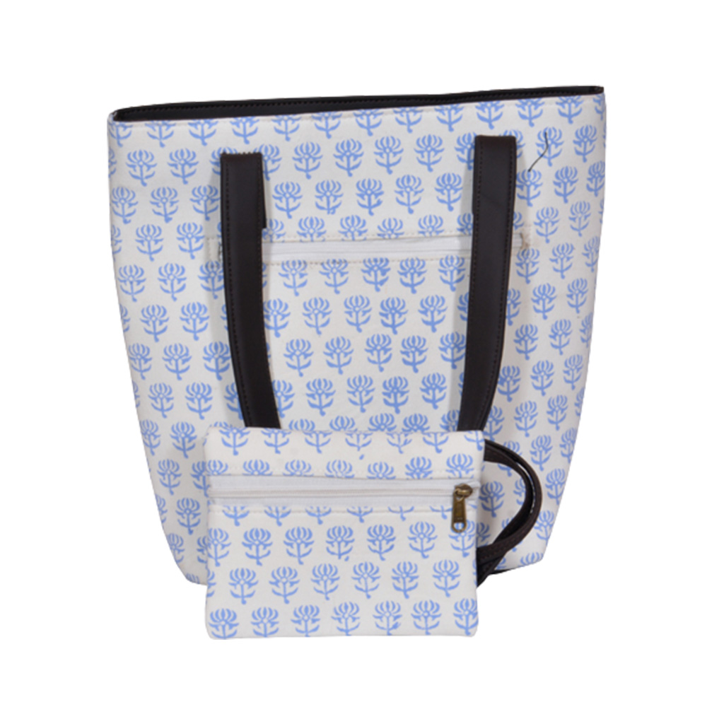 Blue Lotus  Ladies Bag with One Combo 