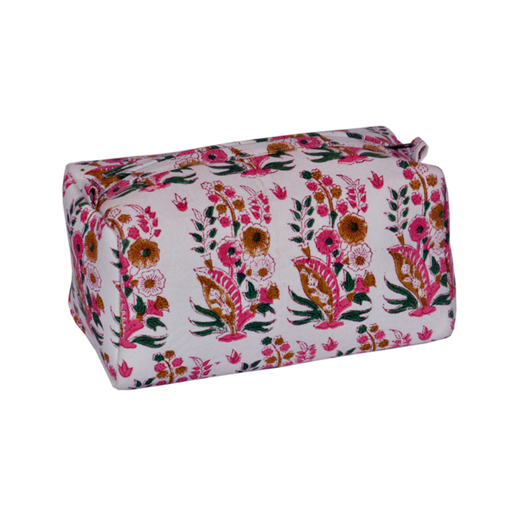 Red & Green Floral  Cosmetic Bag