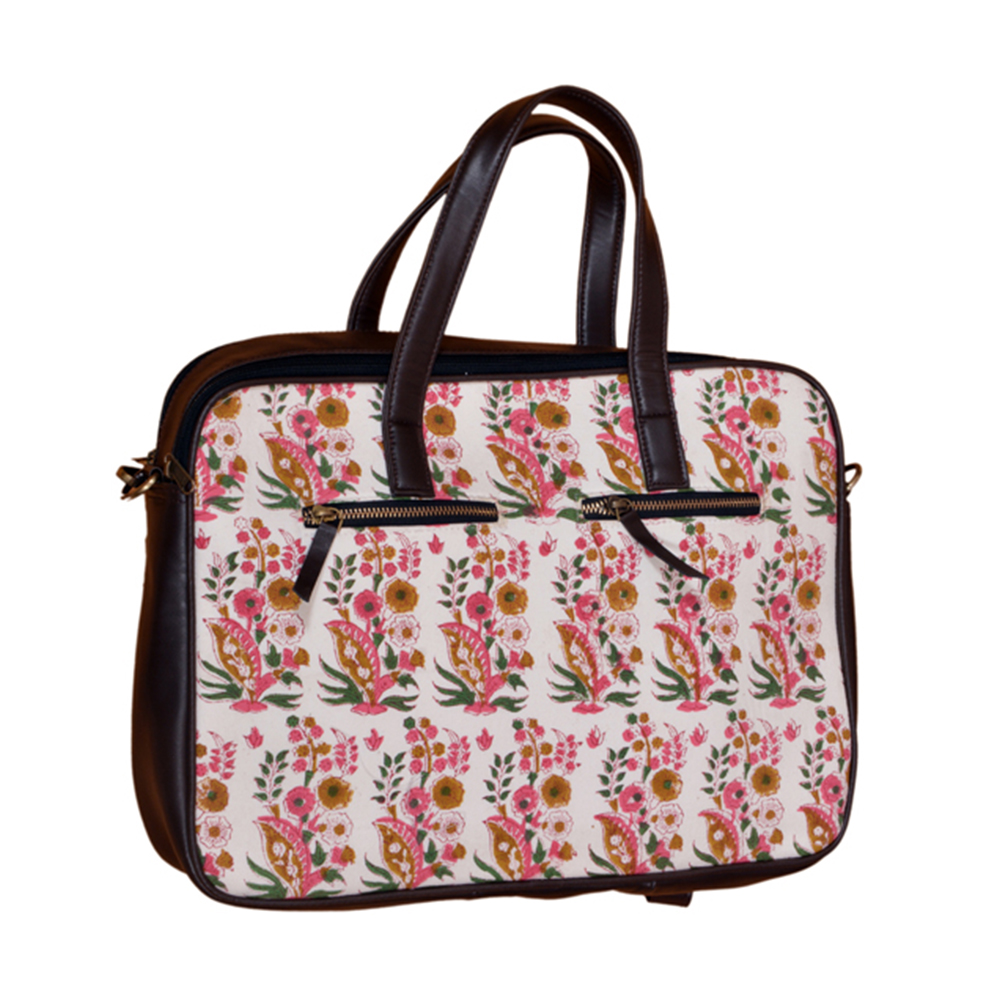 Red & Green Floral Laptop Bag