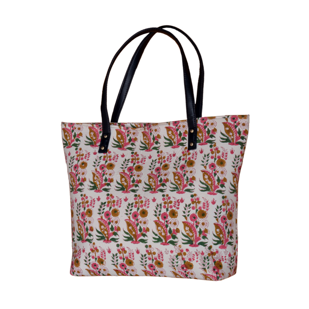 Red & Green Floral  Tote Bag