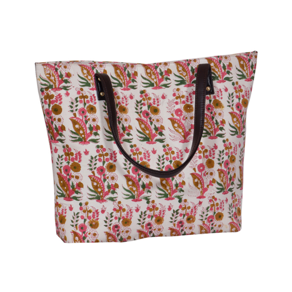 Red & Green Floral  Tote Bag