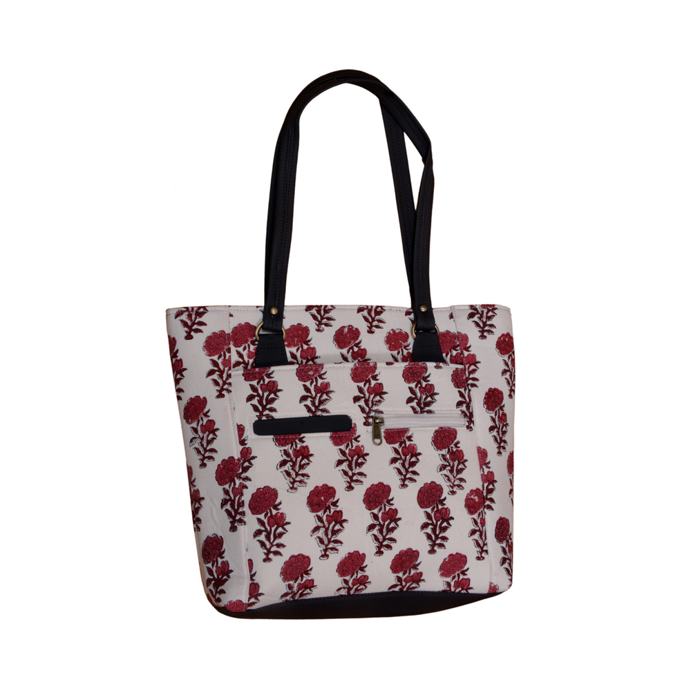 Red and Brown Flower   Ladies Bag Four Pocket