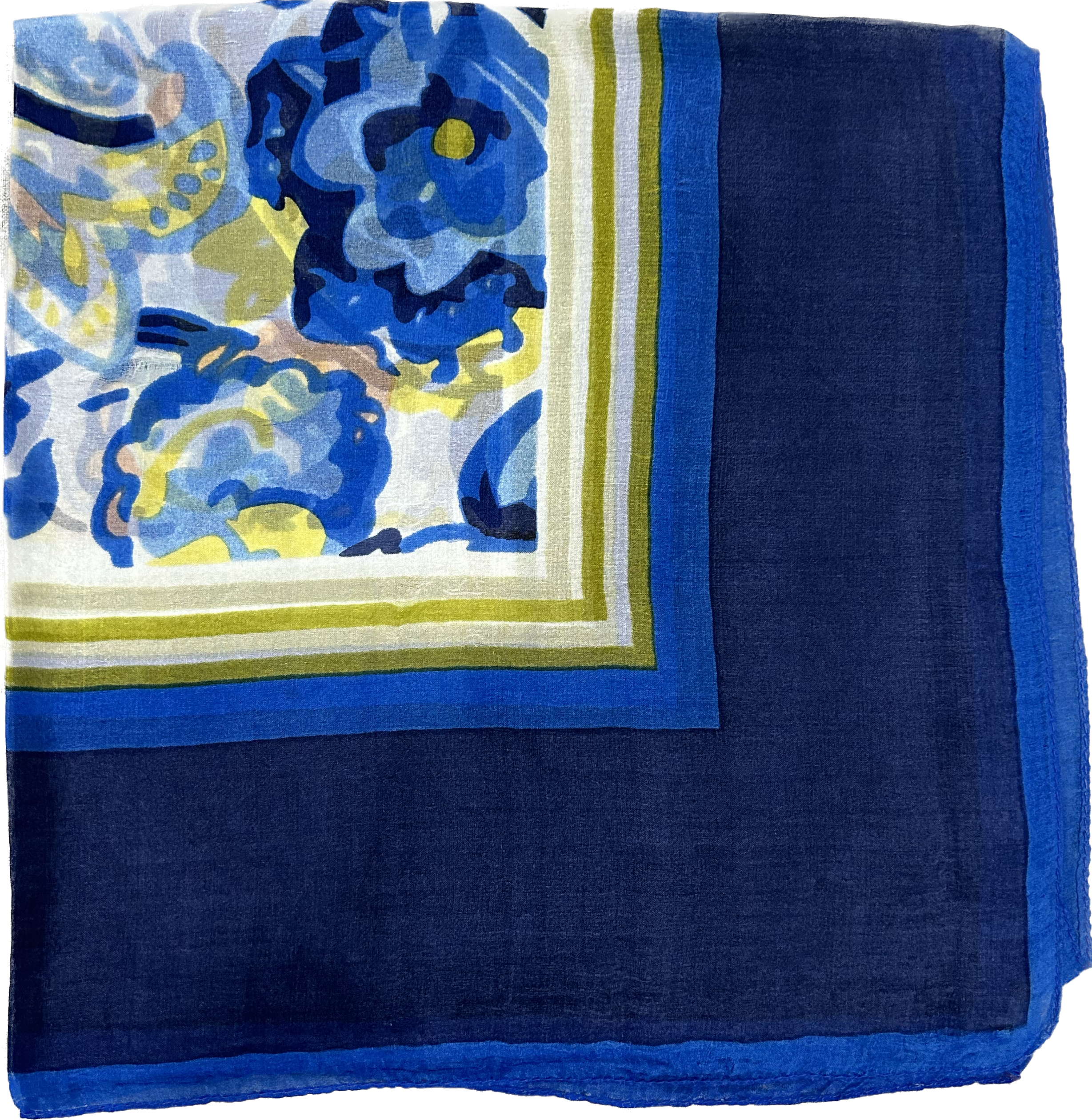 Silk scarf Blue english print